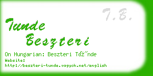 tunde beszteri business card